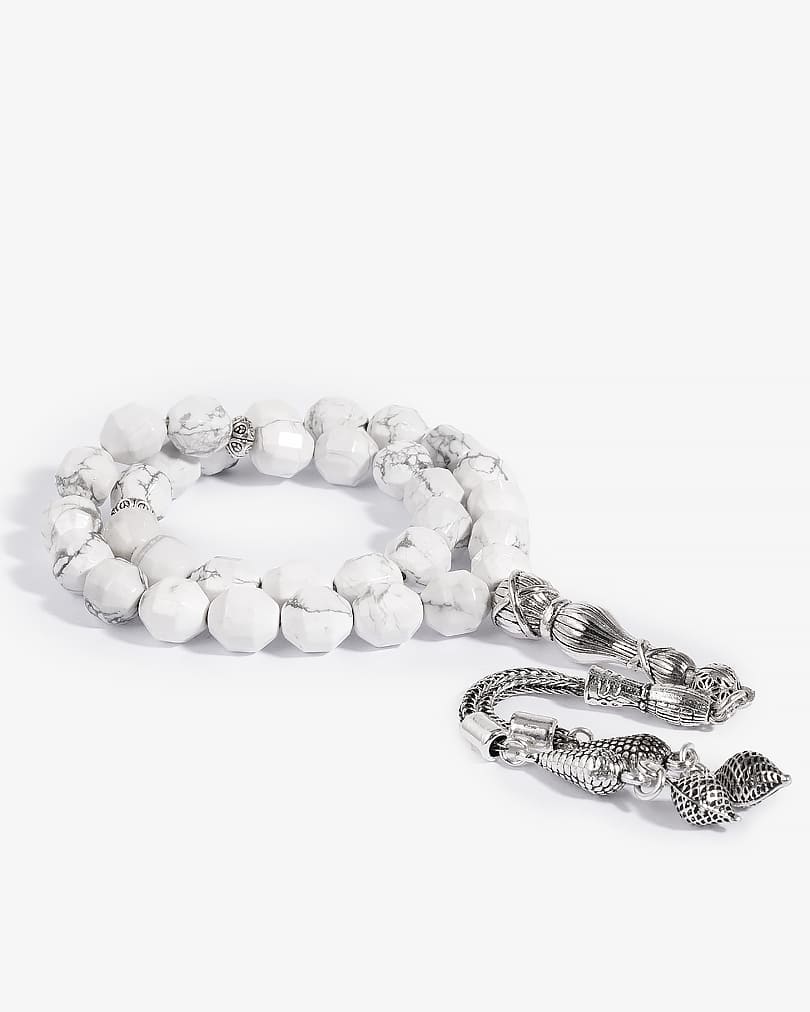 Howlite White Stone Rosary ROS8126WH