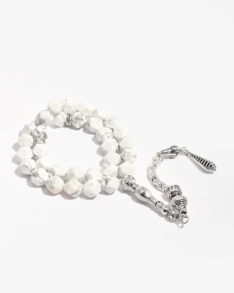 Howlite White Stone Rosary ROS8126WH