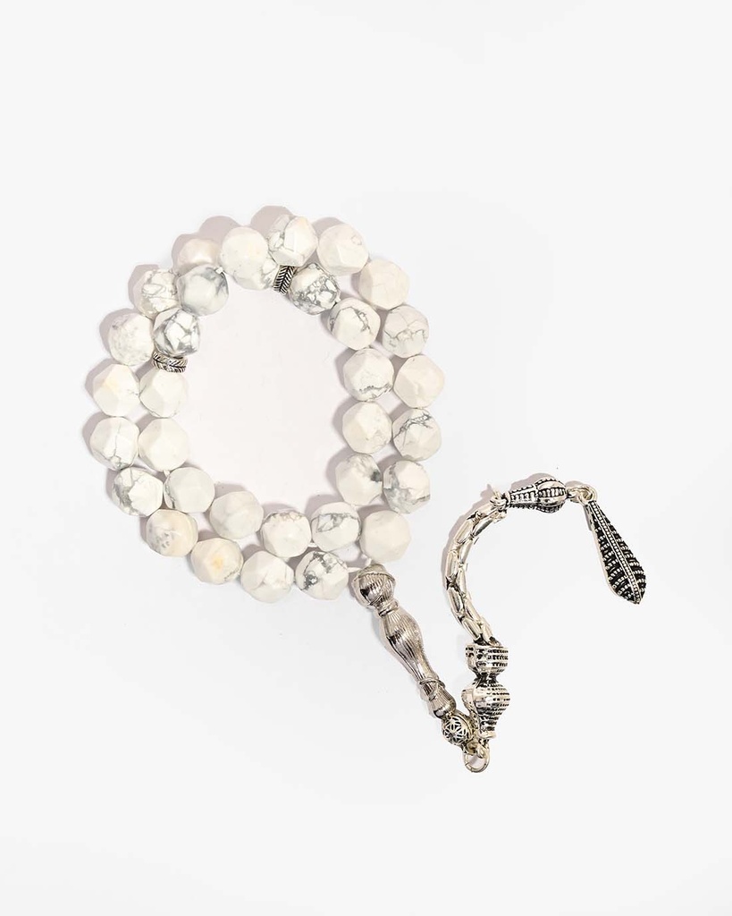 Howlite White Stone Rosary ROS8126WH