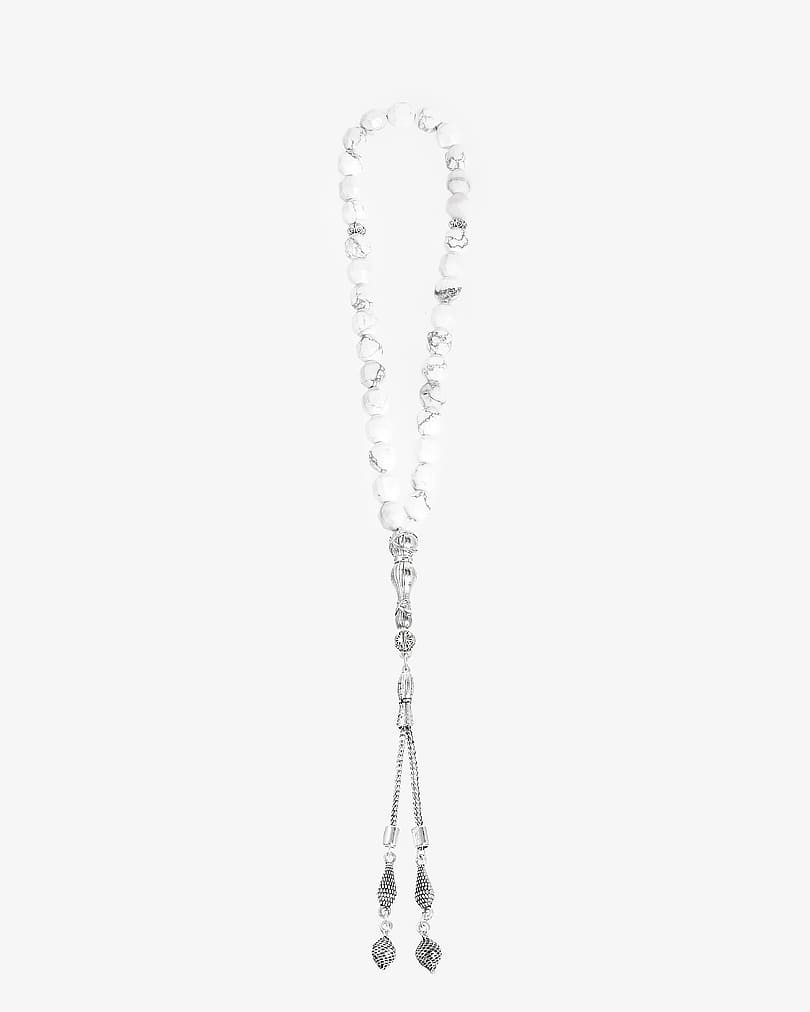 Howlite White Stone Rosary ROS8126WH