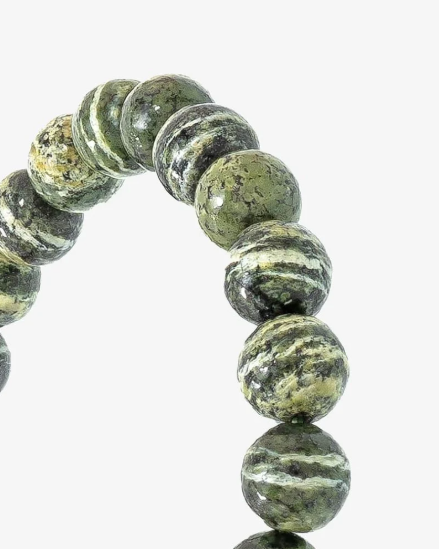Natural green zebra stone bracelet BRA148GN