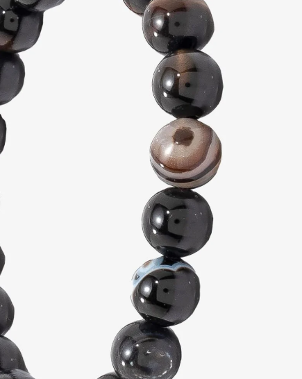 Black agate bracelet with veins BRA149BK