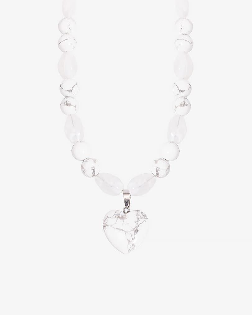 Howlite stone necklace WNEC099WH