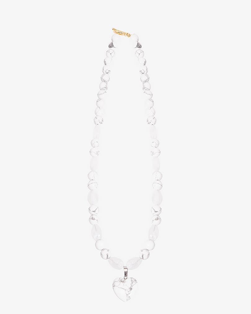 Howlite stone necklace WNEC099WH