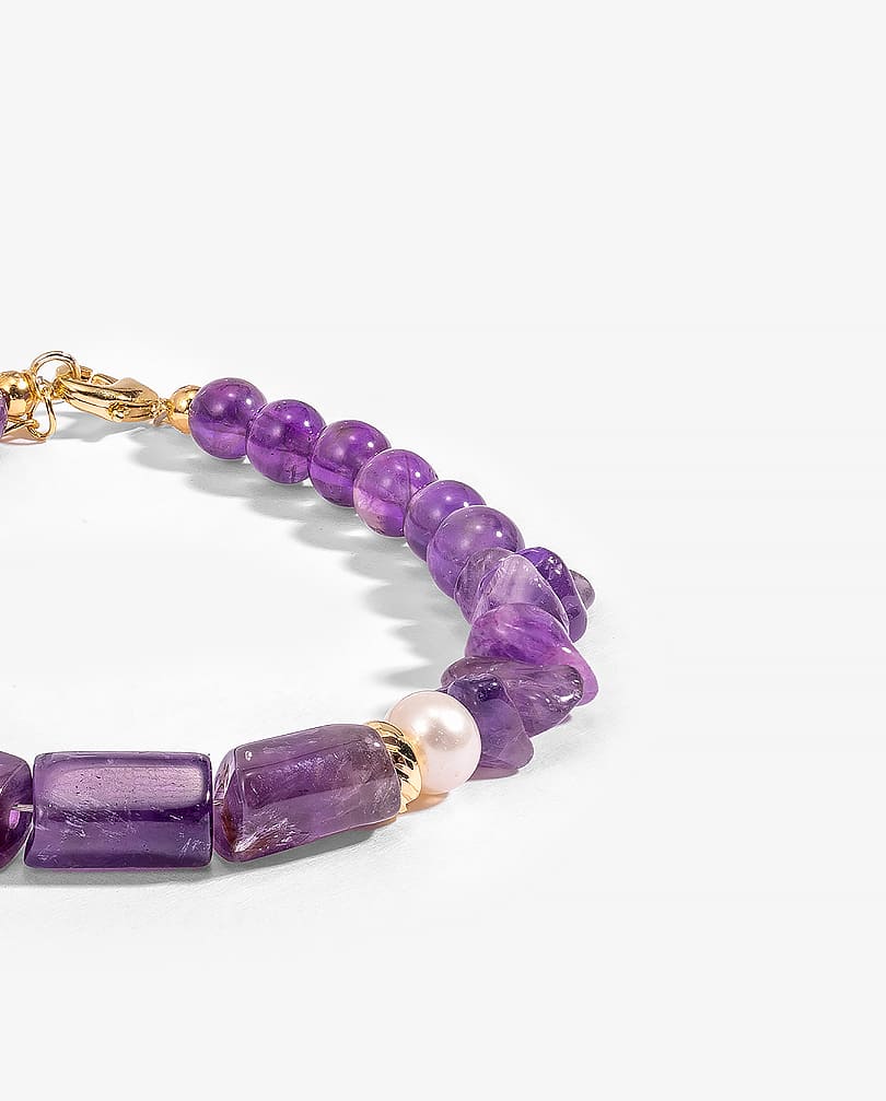 Amethyst and pearl bracelet WBRA129PR