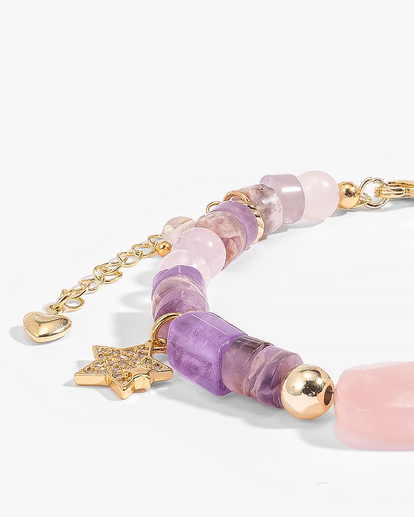 Amethyst and rose quartz bracelet WBRA126MC