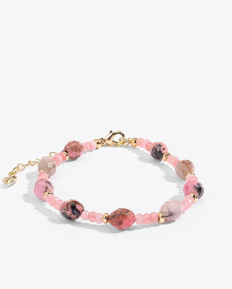 Jade and rose crochet bracelet WBRA127PK