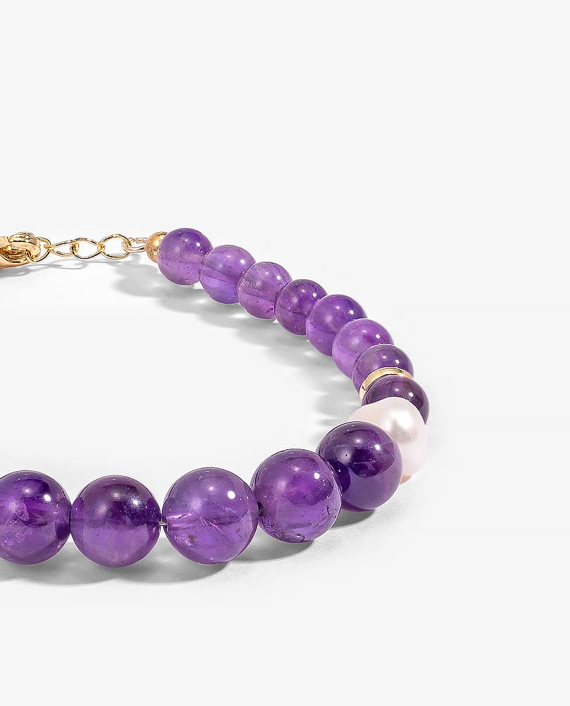 Amethyst and pearl bracelet WBRA130PR
