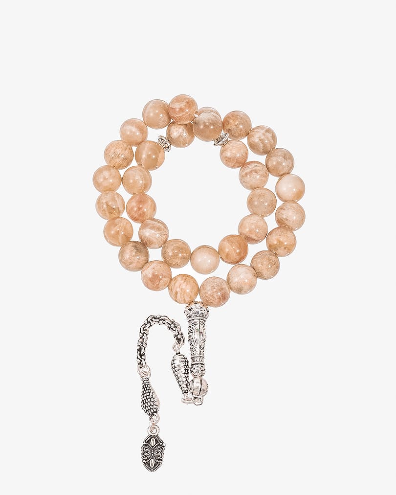 Elegant rosary with natural rose jade stone ROS8130PK