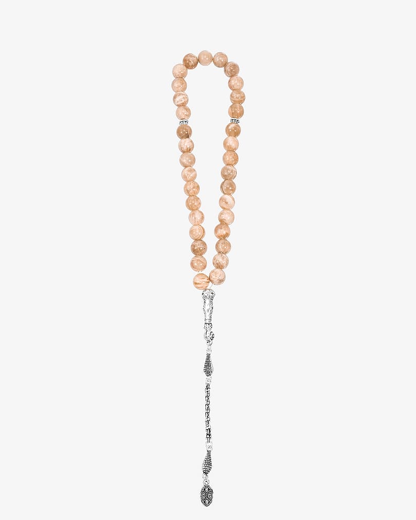 Elegant rosary with natural rose jade stone ROS8130PK