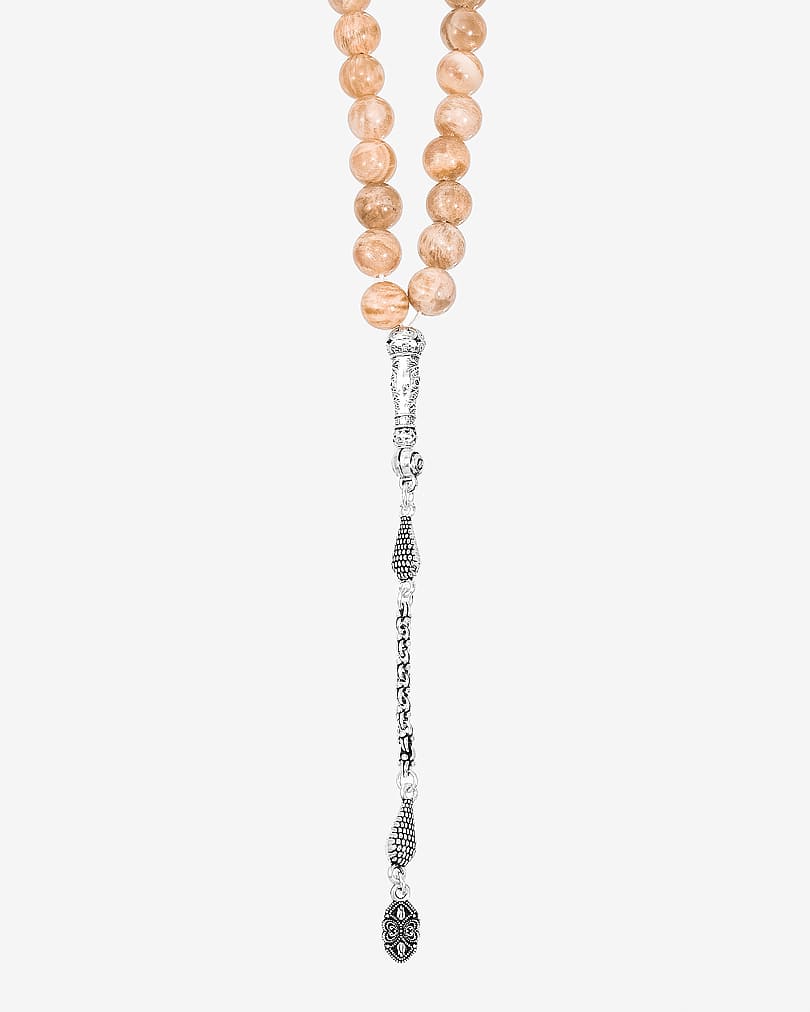 Elegant rosary with natural rose jade stone ROS8130PK