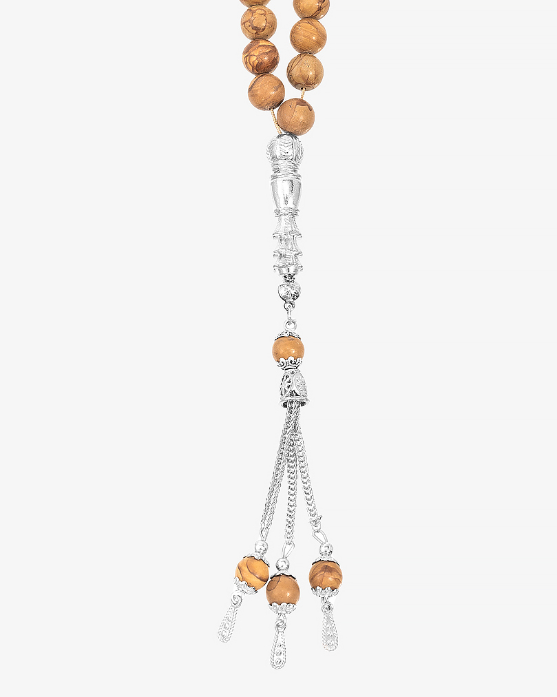 Wooden jasper stone rosary ROS145BN