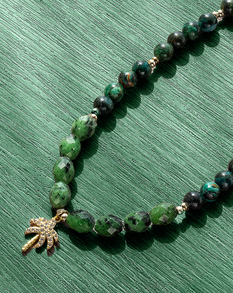 Ruby Zoisite stone necklace WNEC105GN