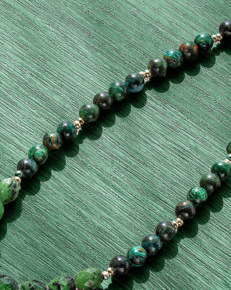 Ruby Zoisite stone necklace WNEC105GN