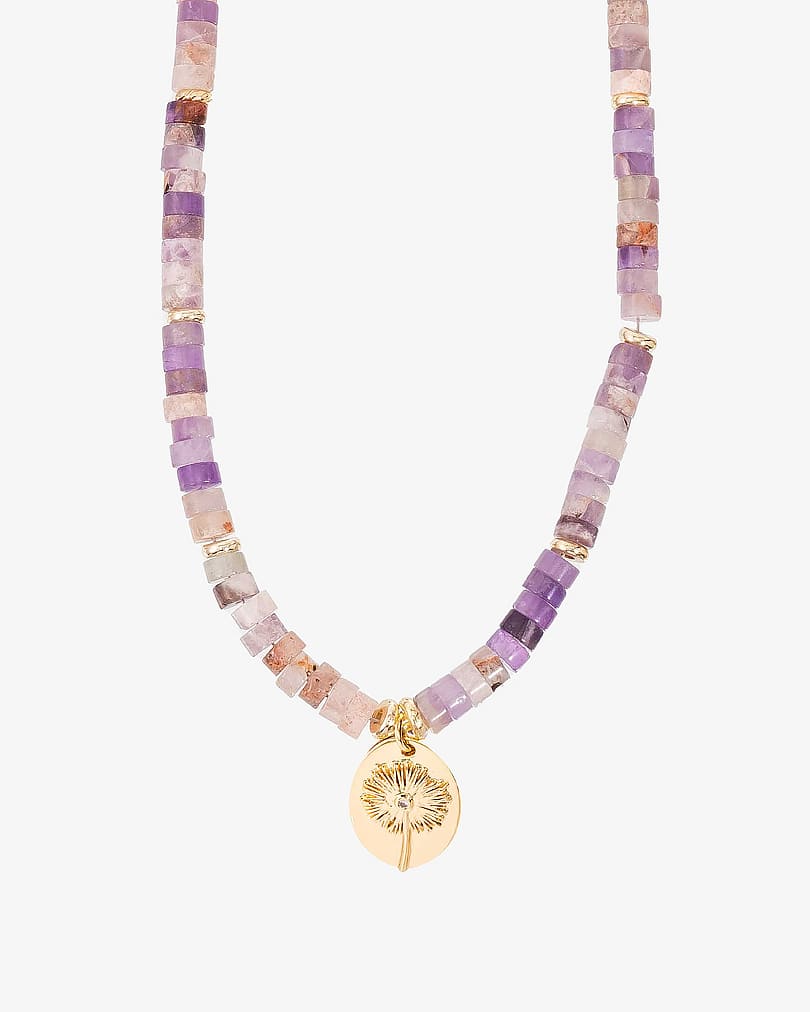 Women's necklace with amethyst stone WNEC212PR