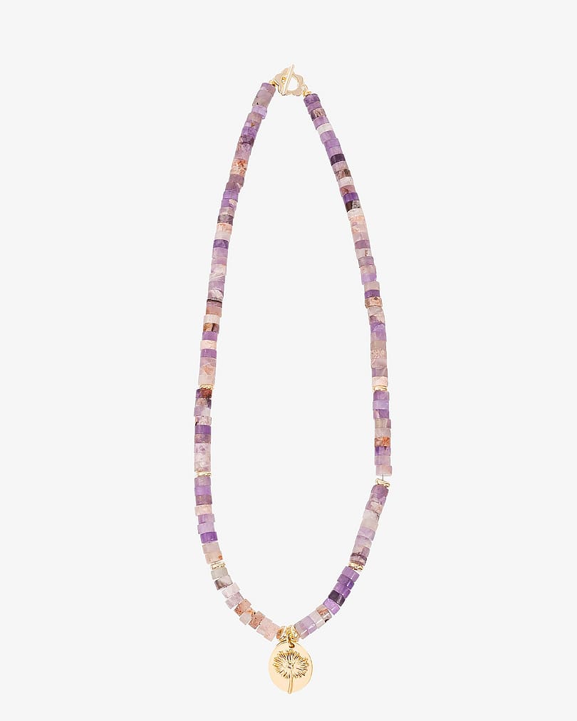 Women's necklace with amethyst stone WNEC212PR