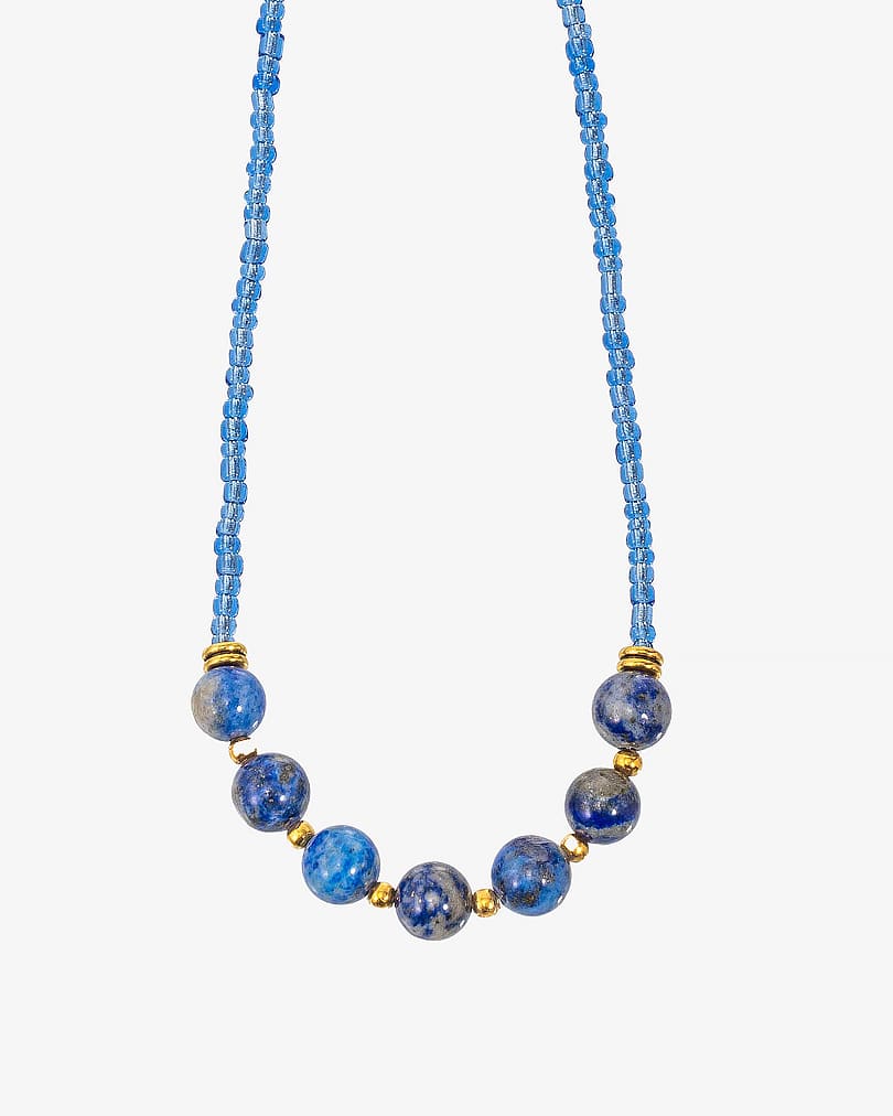 Women's necklace with lapis lazuli stone WNEC172BL