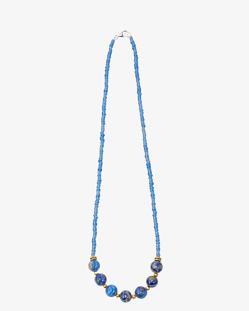 Women's necklace with lapis lazuli stone WNEC172BL