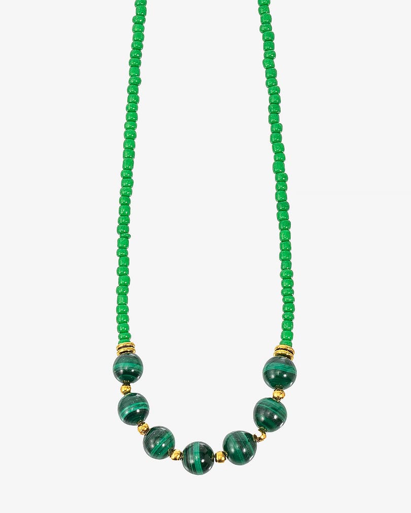 Women's malachite stone necklace WNEC173GN