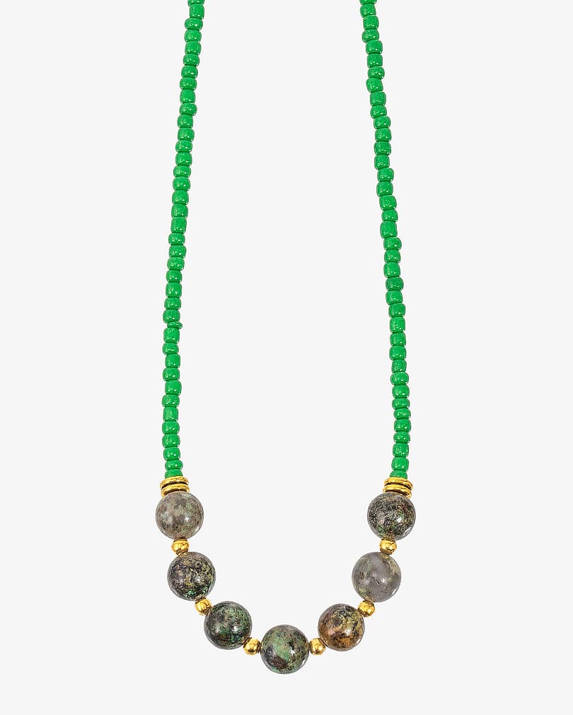 Women's necklace with African turquoise stone WNEC174MC