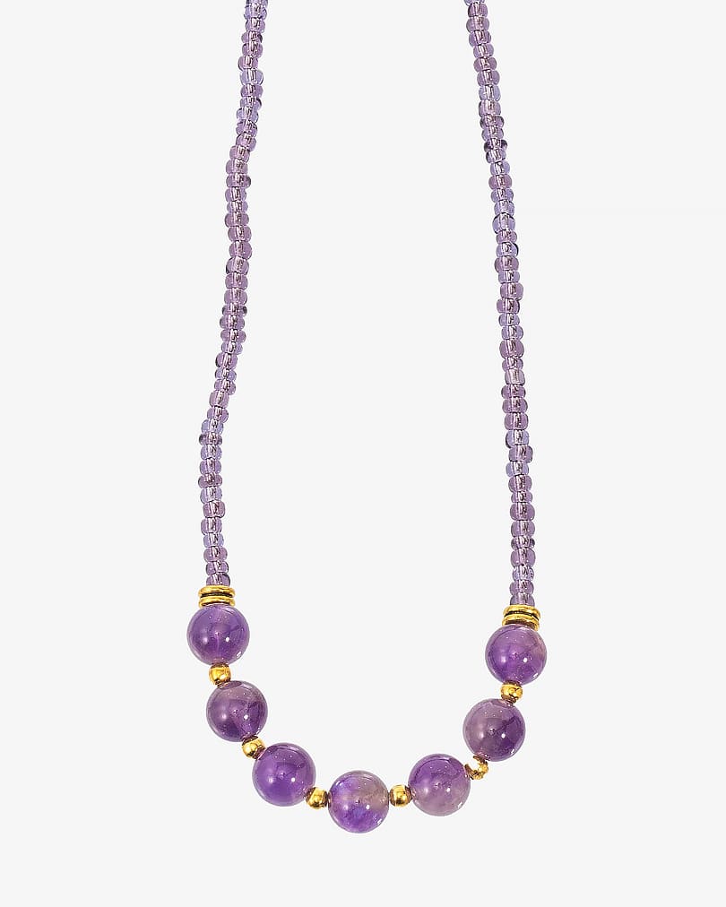 Women's necklace with amethyst stone WNEC175PR