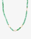 Women's necklace with aventurine stone and seashells WNEC245GN