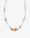 Women's necklace with aquamarine and shell stones WNEC246LL