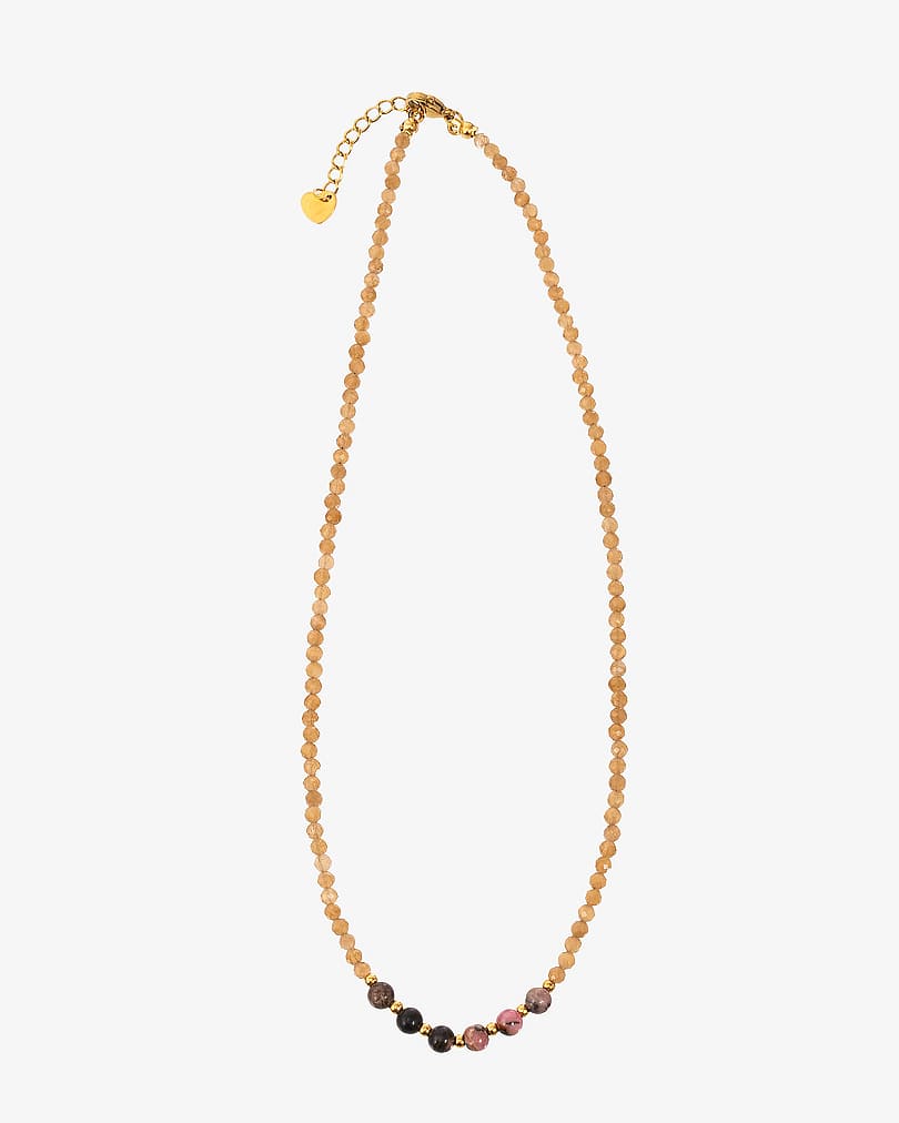 Women's necklace with citrine stone and crozette roses WNEC223BZ
