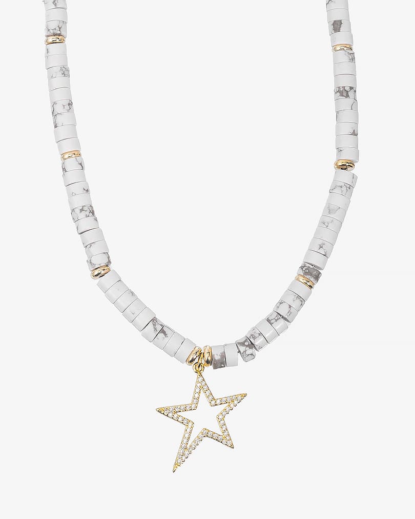 Howlite stone women's necklace WNEC214WH