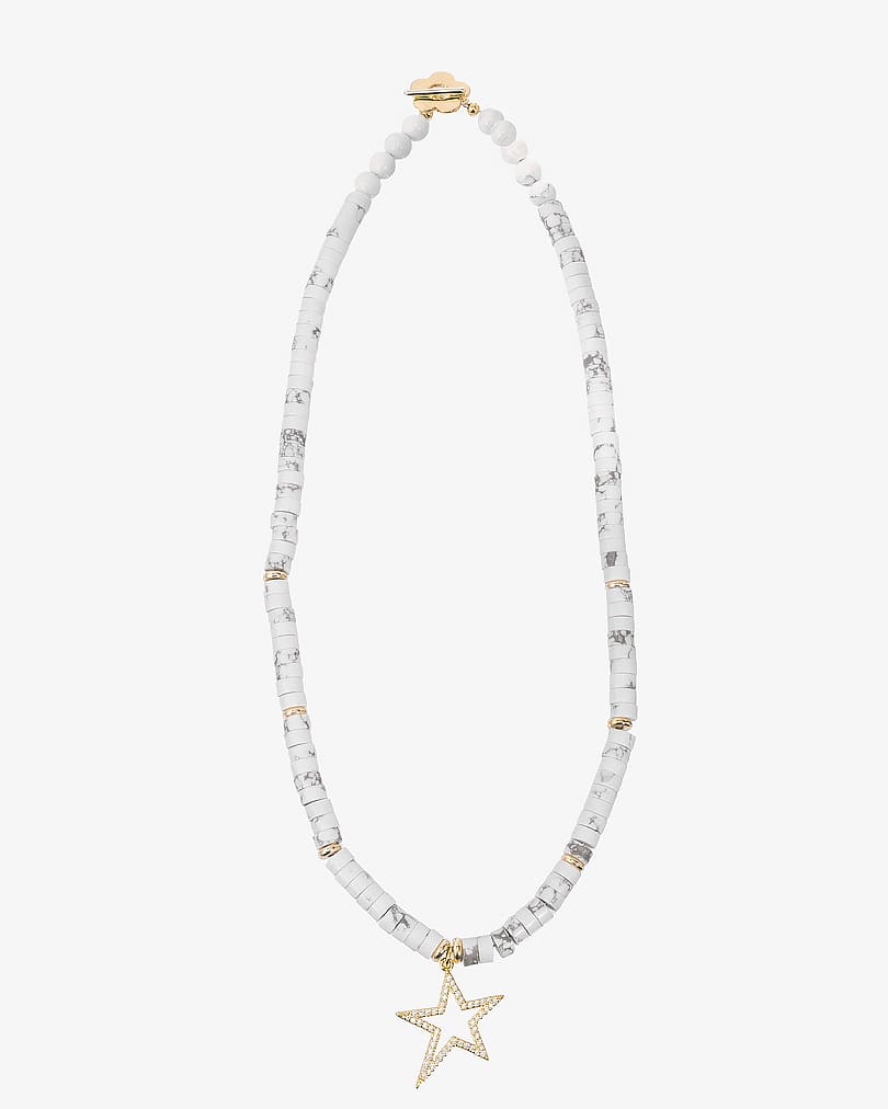 Howlite stone women's necklace WNEC214WH
