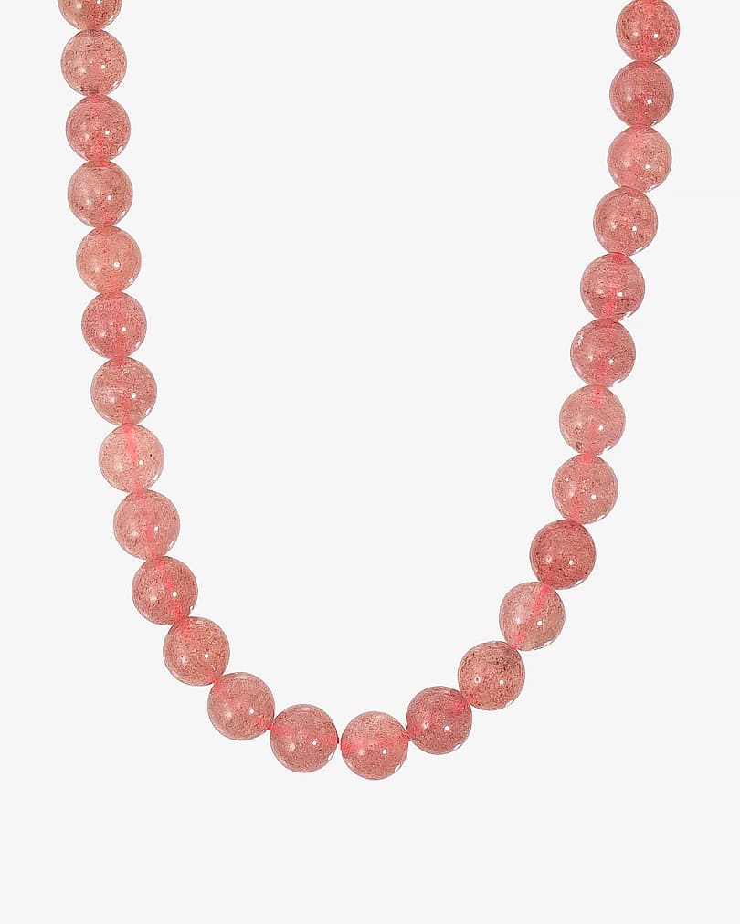 Women's necklace natural strawberry stone WNEC193PK