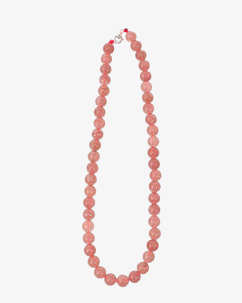 Women's necklace natural strawberry stone WNEC193PK