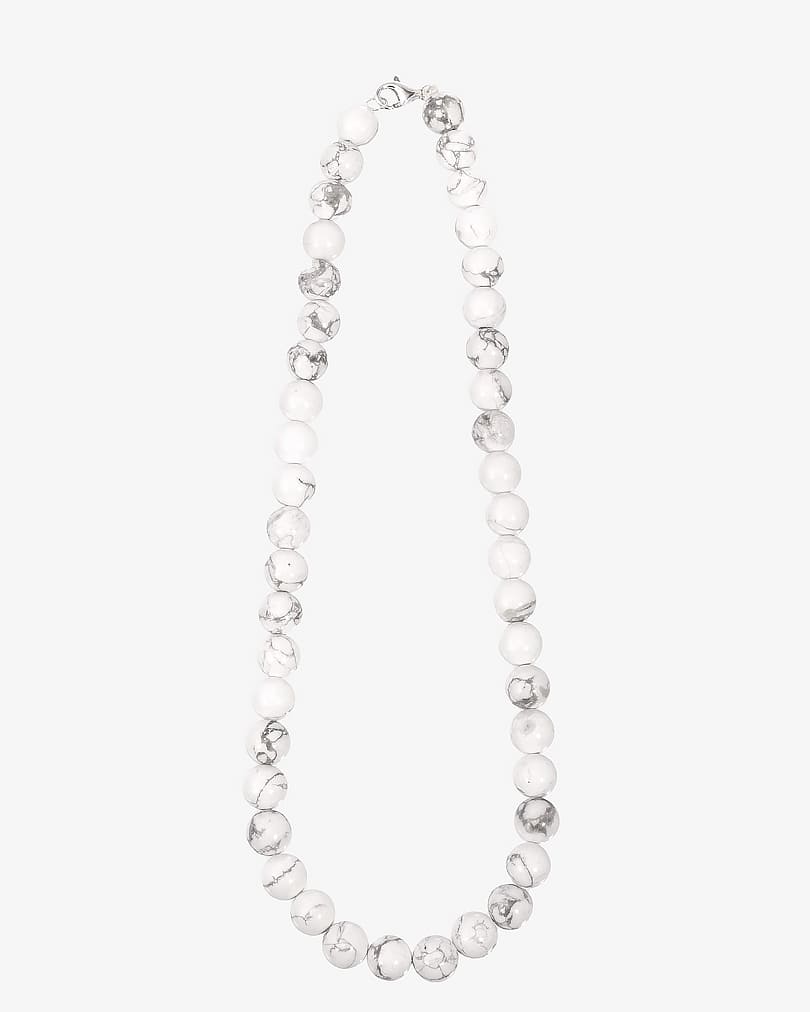 Women's necklace natural howlite stone WNEC189WH