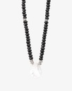 Women's necklace with natural agate stone WNEC180BK