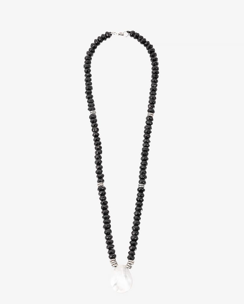 Women's necklace with natural agate stone WNEC180BK
