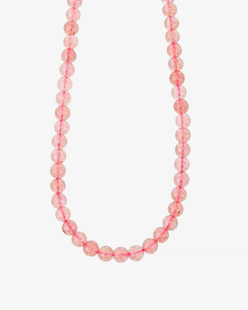 Women's necklace natural strawberry stone WNEC177PK