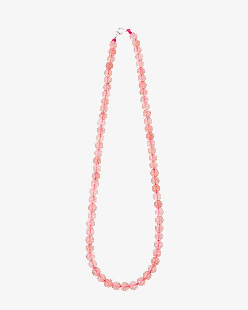Women's necklace natural strawberry stone WNEC177PK