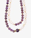 Women's Amethyst and Pearl Necklace WNEC170MC