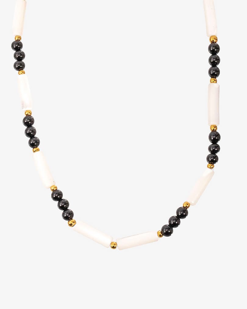 Women's necklace made of natural mother-of-pearl WNEC252BK
