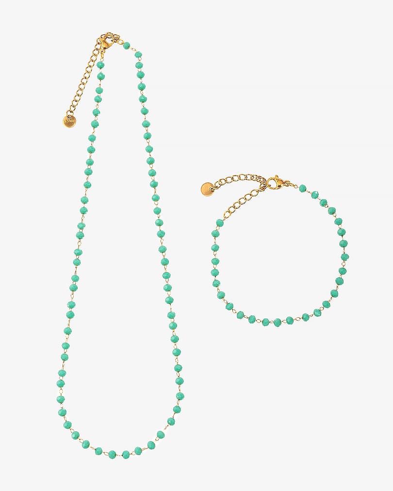 Women's bracelet and necklace set WNEC266GN
