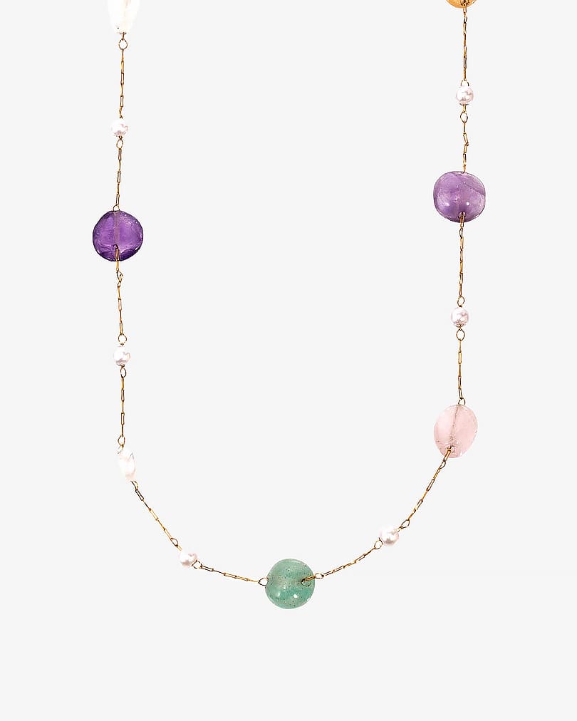 Women's necklace made of natural stones WNEC269MC