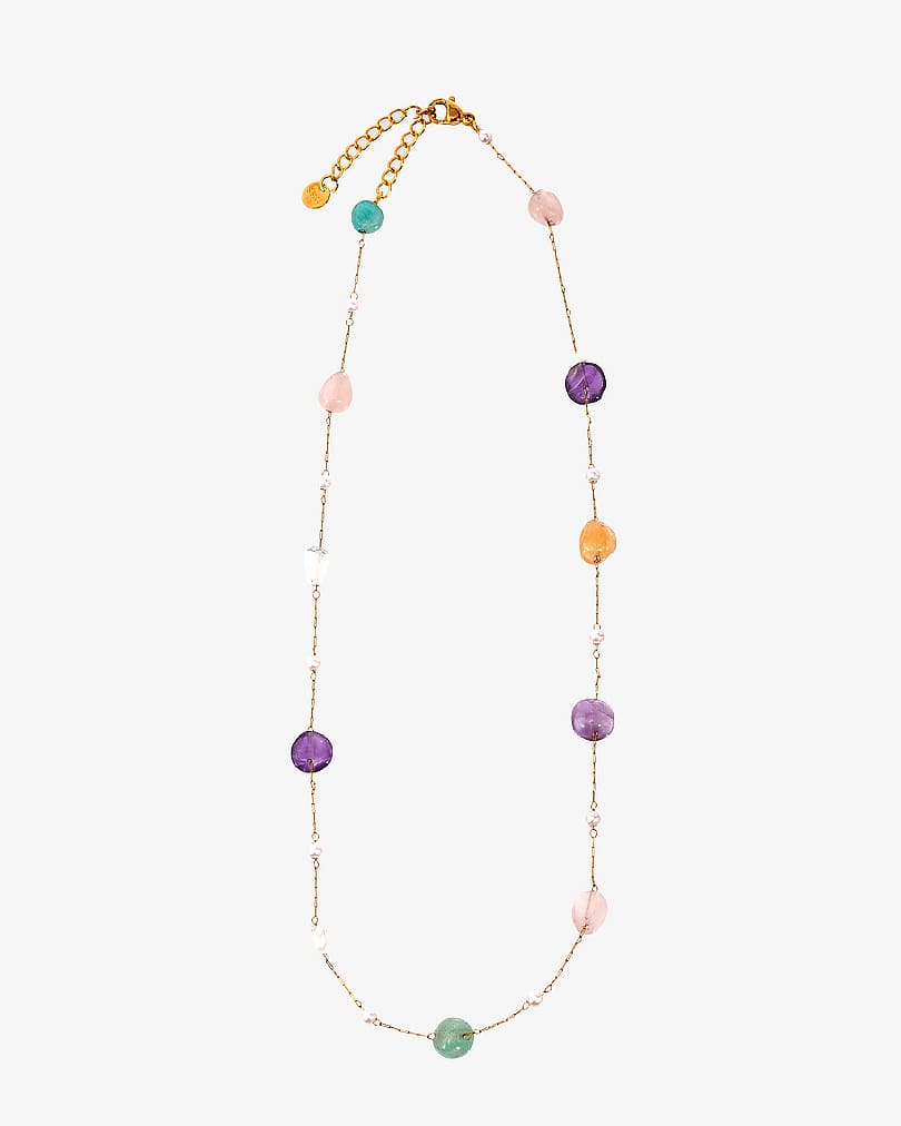 Women's necklace made of natural stones WNEC269MC
