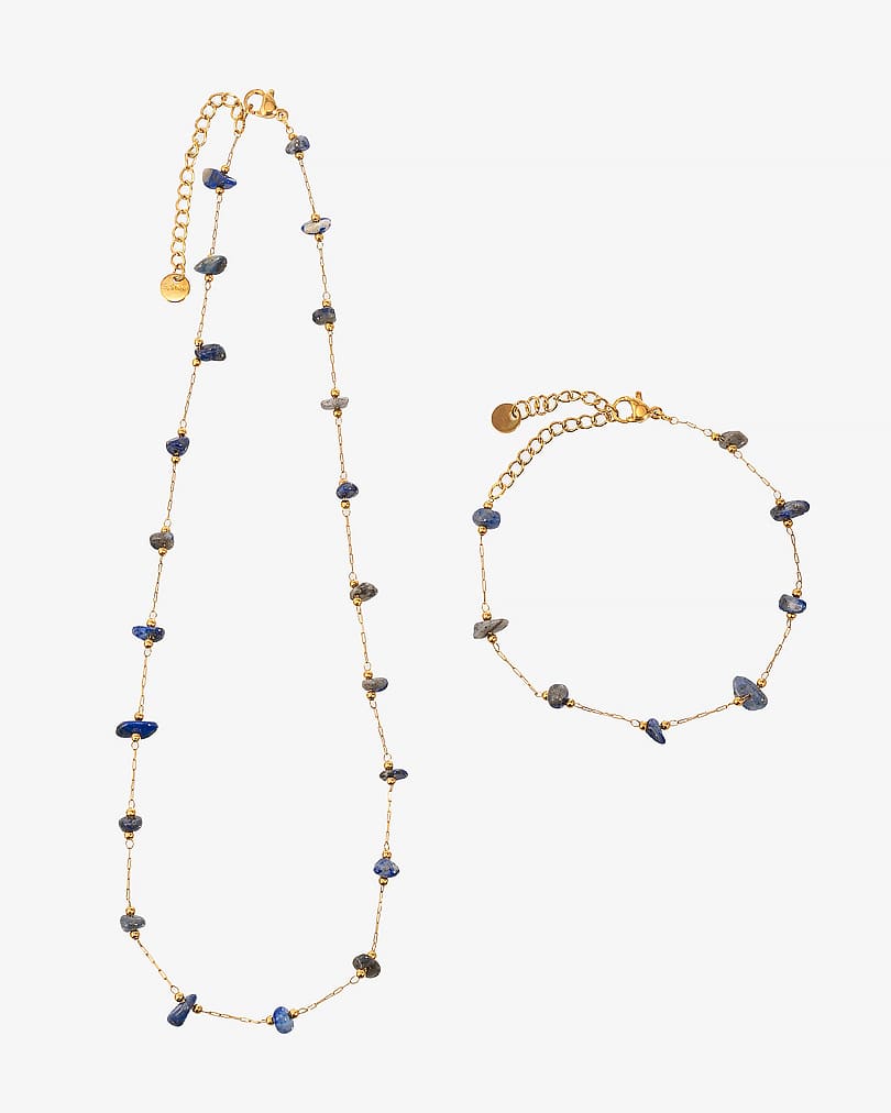 Women's bracelet and necklace set WNEC273BL