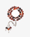 Rosary of brown agate stone with veins ROS138BN