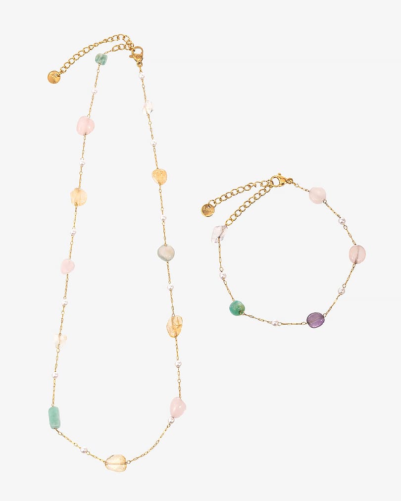 Women's bracelet and necklace set WNEC278MC