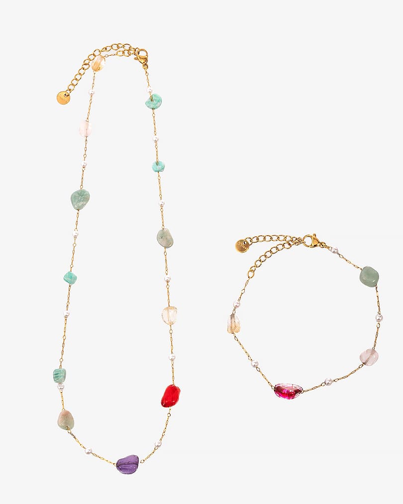 Women's bracelet and necklace set WNEC288MC