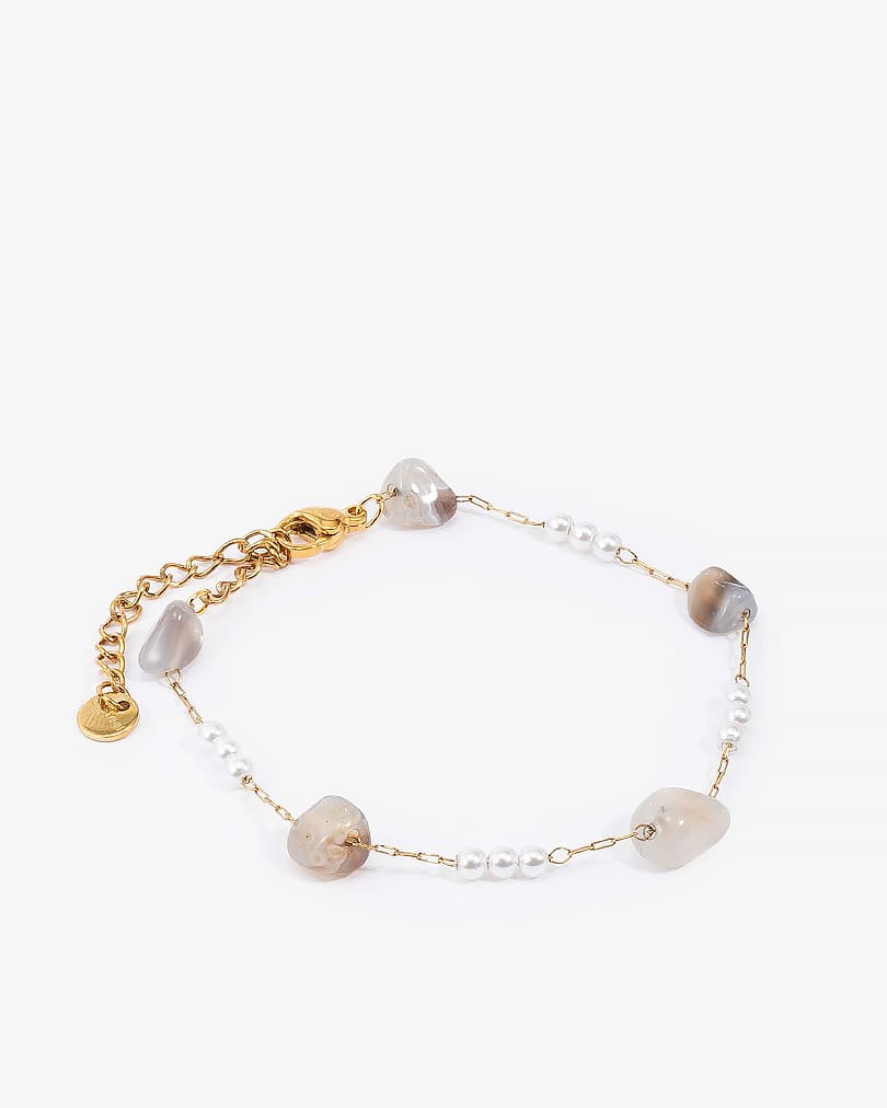 Luxury Natural Stone Bracelet WBRA157GY