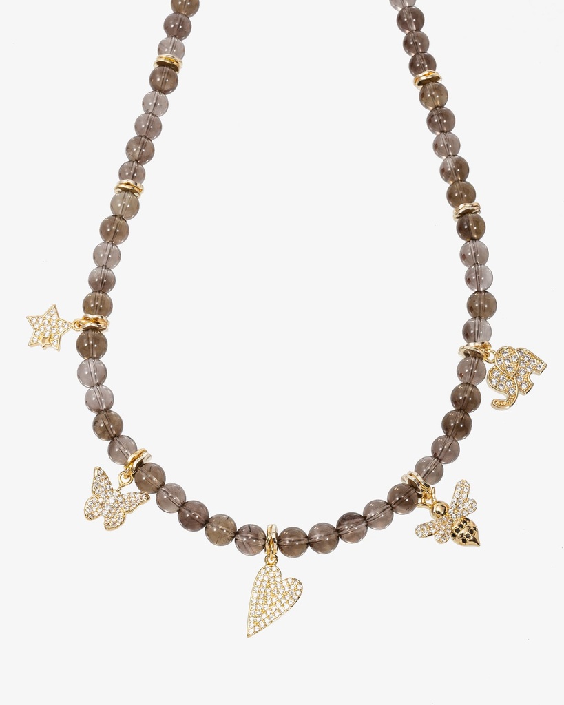 Women's smoke quartz necklace WNEC133GY