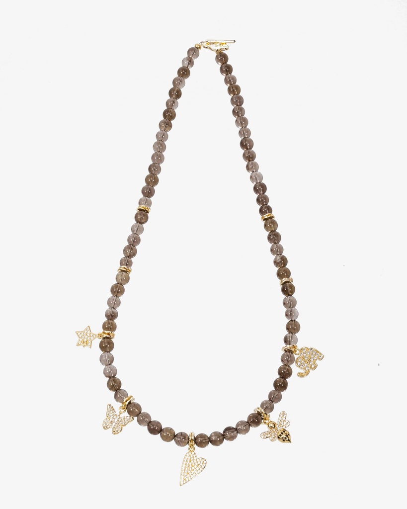 Women's smoke quartz necklace WNEC133GY