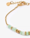 Elegant bracelet with green and gold beads WBRA178GN